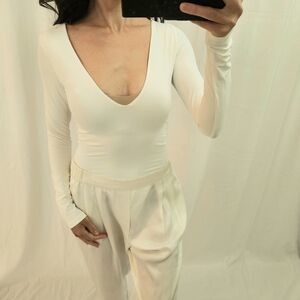 Meshki Cream Long Sleeve Bodysuit